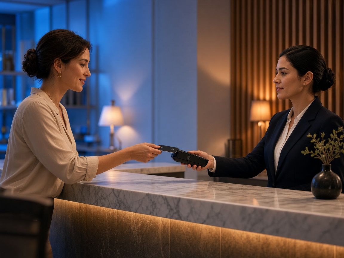 Guest completing a hotel payment