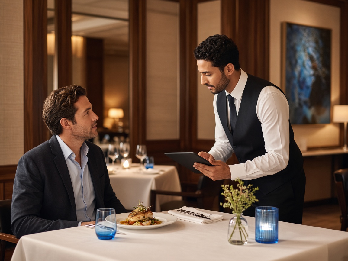 Hotel restaurant service with digital ordering